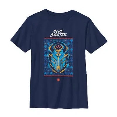 Fifth Sun Little & Big Kid Boys Crew Neck Short Sleeve Regular Fit Blue Beetle Graphic T-shirt In Blue