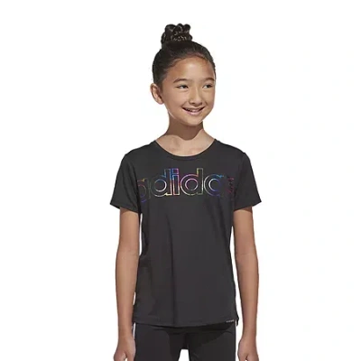 Adidas Originals Big Girls Embellished Scoop Neck Short Sleeve Graphic T-shirt In Black