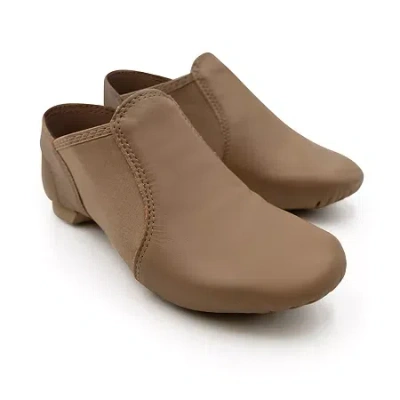 Capezio Girls E-series Jazz Slip On Shoes In Brown