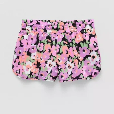 Xersion Little & Big Kid Girls Mid Rise Running Short In Black