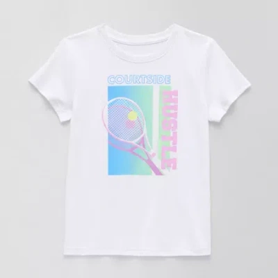 Xersion Little & Big Kid Girls Crew Neck Short Sleeve Regular Fit Graphic T-shirt In White