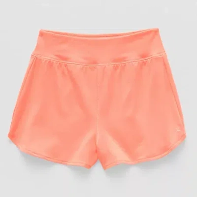 Xersion Little & Big Kid Girls Stretch Fabric Mid Rise Pull-on Short In Orange