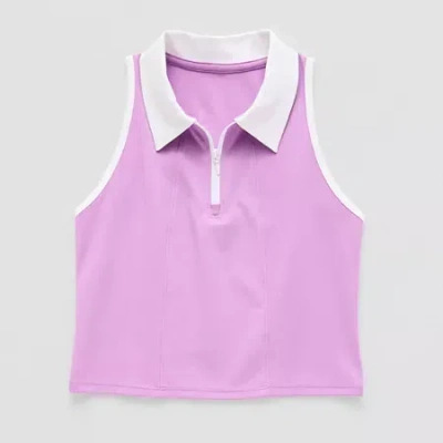 Xersion Polo Little & Big Kid Girls Sleeveless Active Tank Top In Pink