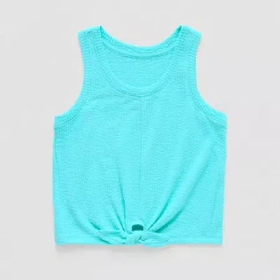 Xersion Little & Big Kid Girls Round Neck Sleeveless Active Tank Top In Blue