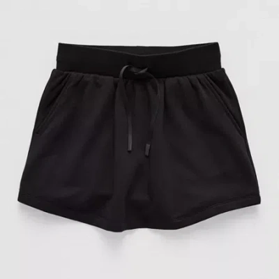 Xersion Super Soft Little & Big Kid Girls Mid Rise Fleece Skort In Black