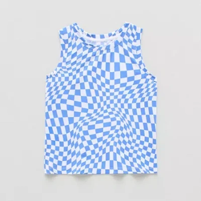 Xersion Performance Little & Big Kid Girls Crew Neck Sleeveless Active Tank Top In Blue