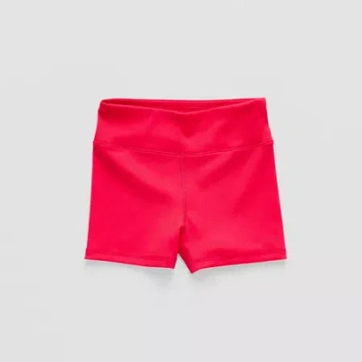 Xersion Ribbed Little & Big Kid Girls Stretch Fabric High Rise Pull-on Short In Red