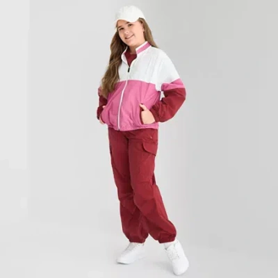 Xersion Little & Big Kid Girls High Rise Cinched Active Cargo Pant In Red