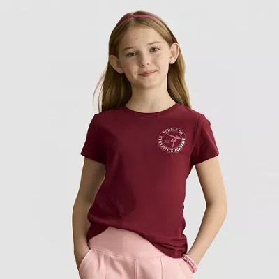 Xersion Little & Big Kid Girls Crew Neck Short Sleeve Regular Fit Graphic T-shirt In Pink