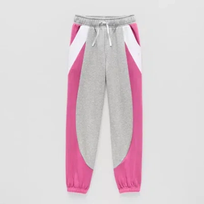Xersion Little & Big Kid Girls Cinched High Rise Regular Fit Fleece Jogger Pant In Pink
