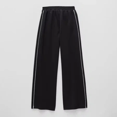 Xersion Little & Big Kid Girls High Rise Regular Fit Wide Leg Track Pant In Black