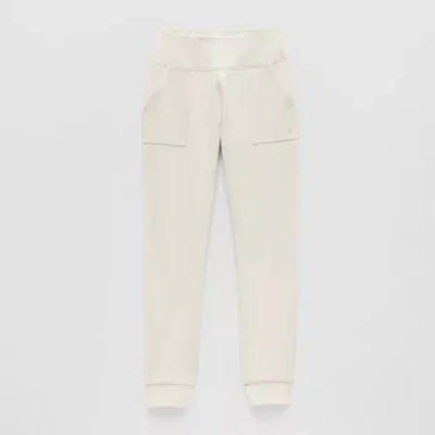 Xersion Performance Little & Big Kid Girls Stretch Fabric Cuffed Mid Rise Regular Fit Jogger Pant In Sand