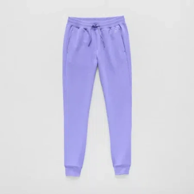 Xersion Super Soft Little & Big Kid Girls Cuffed Mid Rise Regular Fit Fleece Jogger Pant In Purple