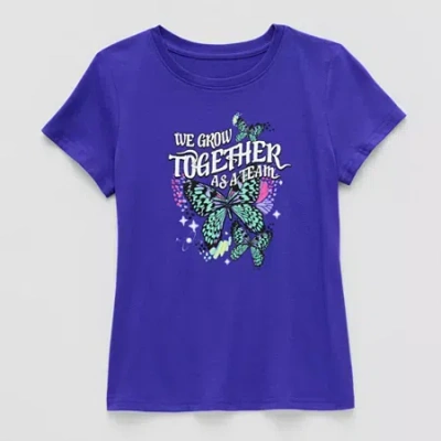 Xersion Little & Big Kid Girls Crew Neck Short Sleeve Regular Fit Graphic T-shirt In Purple