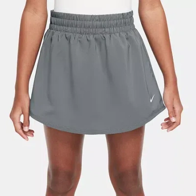 Nike Dri-fit One Big Kid Girls Skort In Gray