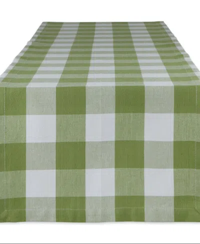Design Imports Buffalo Check Table Runner, 14" X 72" In Green