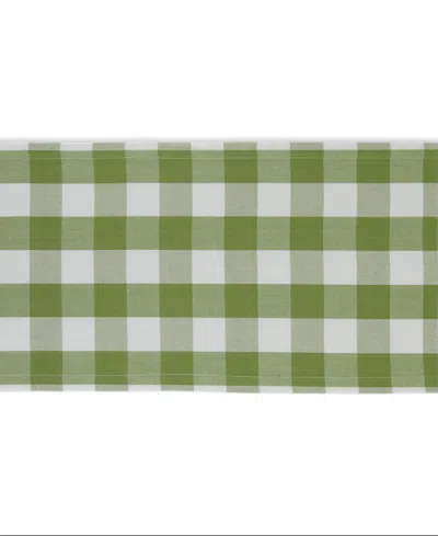 Design Imports Buffalo Check Table Runner, 14" X 72" In Green