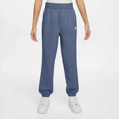 Nike Club Big Kid Girls Cuffed Loose Fit Fleece Jogger Pant In Blue