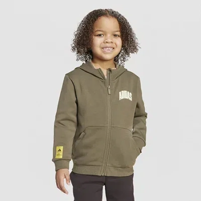 Adidas Originals Toddler & Little Unisex Long Sleeve The Simpsons Zipper Active Hoodie In Green