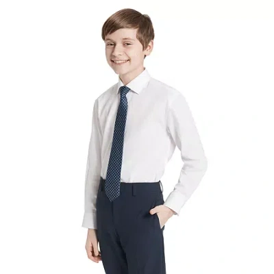 Collection By Michael Strahan Big Kid Boys Long Sleeve Spread Collar Shirt + Tie Set In White