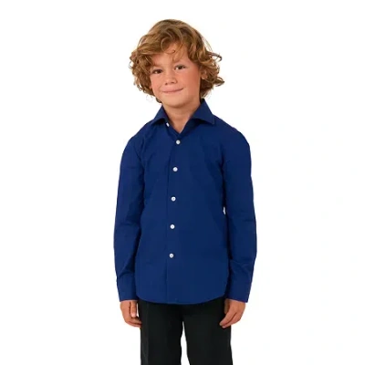 Opposuits Big Kid Boys Spread Collar Long Sleeve Dress Shirt In Blue
