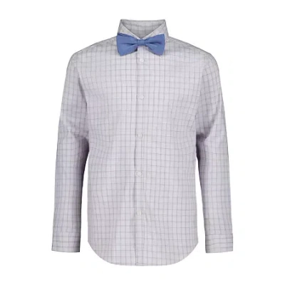 Van Heusen Little & Big Kid Boys Stretch Fabric Long Sleeve Point Collar Shirt + Tie Set In Blue