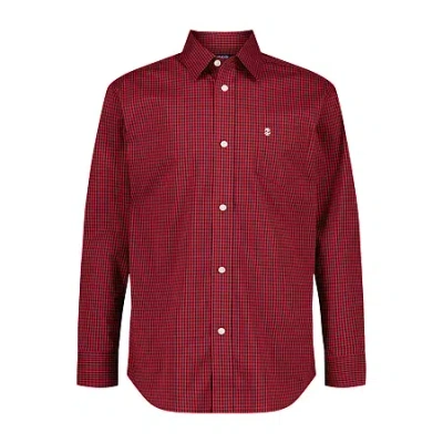 Izod Little & Big Kid Boys Point Collar Long Sleeve Dress Shirt In Red