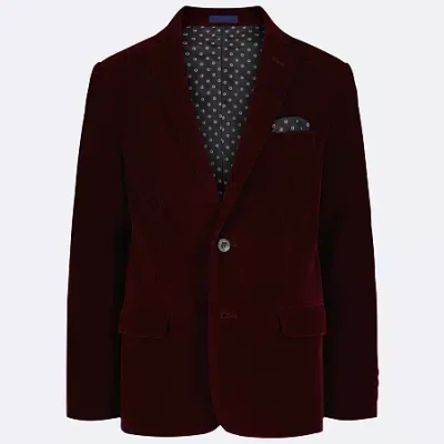 Izod Velvet Boys Regular Fit Blazer In Red