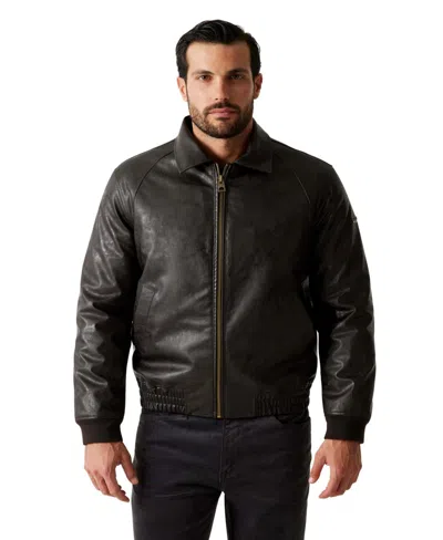 Guess Men's Aviator Zip-front Jacket In Black