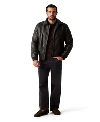 Guess Men's Aviator Zip-front Jacket In Black