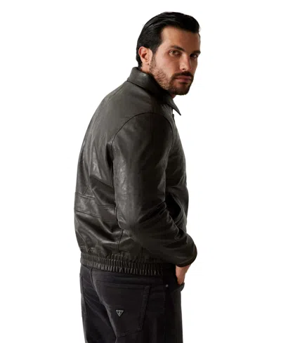 Guess Men's Aviator Zip-front Jacket In Black