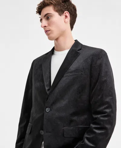 Guess Men's Fulton Embossed Velvet Blazer In Black