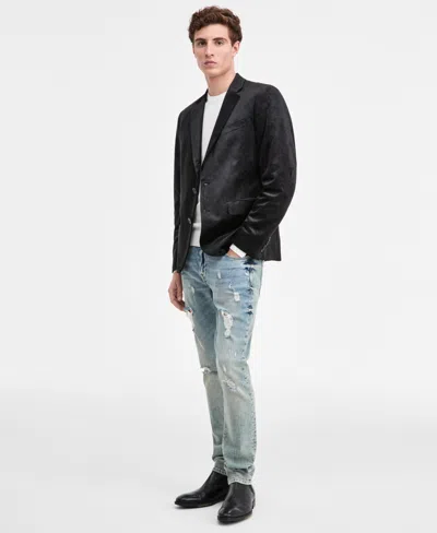 Guess Men's Fulton Embossed Velvet Blazer In Black