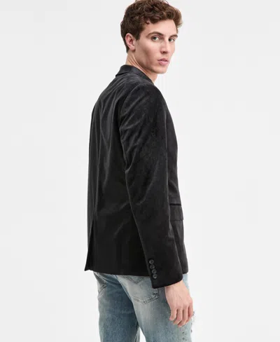 Guess Men's Fulton Embossed Velvet Blazer In Black