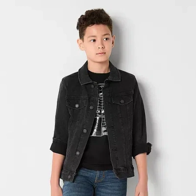Thereabouts Little & Big Kid Unisex Denim Midweight Trucker Jacket In Black