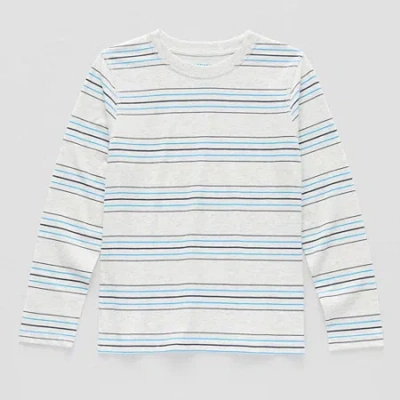 Thereabouts Little & Big Kid Boys Crew Neck Long Sleeve T-shirt In Sand