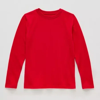 Thereabouts Little & Big Kid Boys Crew Neck Long Sleeve T-shirt In Red