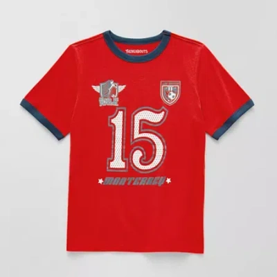 Thereabouts Little & Big Kid Boys Easy-on + Easy-off Sensory Friendly Crew Neck Short Sleeve Adaptive Regular Fi In Red