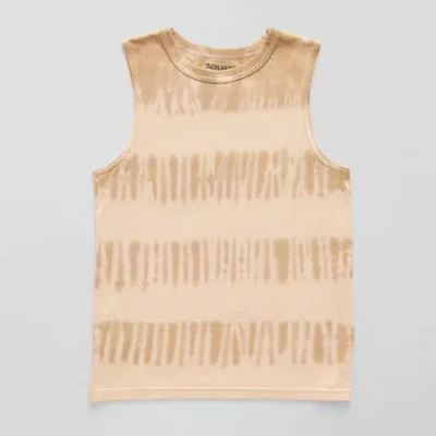 Thereabouts Little & Big Kid Boys Crew Neck Sleeveless Tank Top In Sand