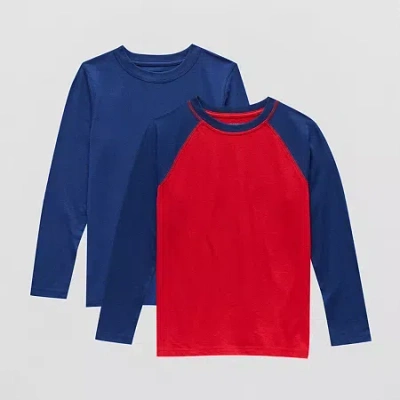 Thereabouts Little & Big Kid Boys Crew Neck Long Sleeve 2-pc. T-shirt In Red