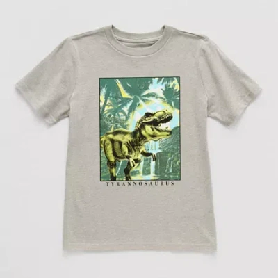Thereabouts Little & Big Kid Boys Crew Neck Short Sleeve Regular Fit Graphic T-shirt In Gray