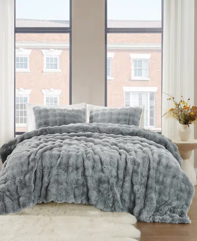 Brooklyn Loom Bubble Faux Fur 2-pc. Comforter Set, Twin/twin Xl In Gray