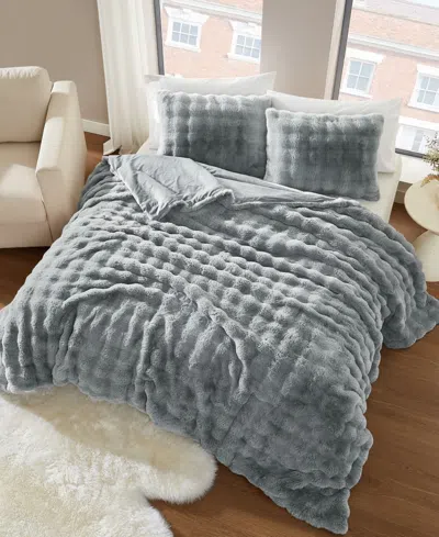 Brooklyn Loom Bubble Faux Fur 2-pc. Comforter Set, Twin/twin Xl In Gray