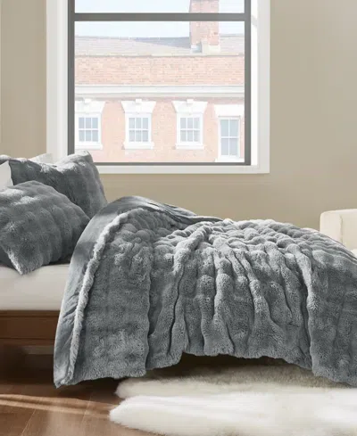 Brooklyn Loom Bubble Faux Fur 3-pc. Comforter Set, King In Gray