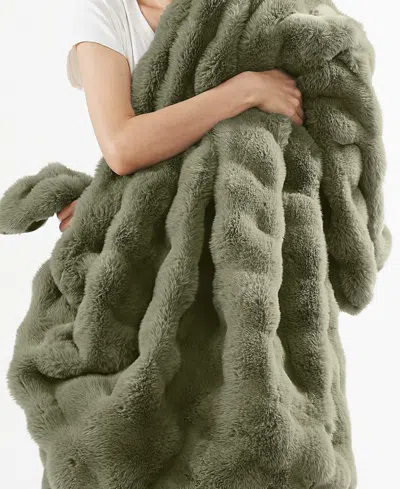 Brooklyn Loom Bubble Faux Fur 3-pc. Comforter Set, Full/queen In Green