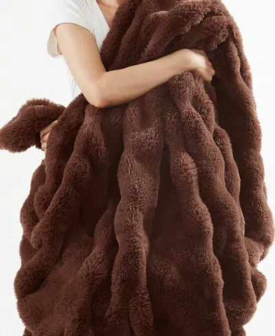 Brooklyn Loom Bubble Faux Fur 3-pc. Comforter Set, Full/queen In Brown