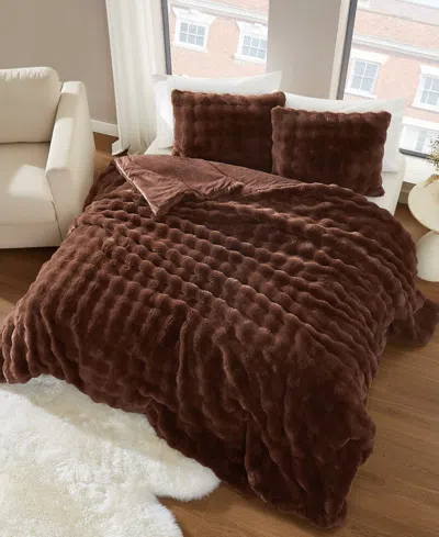 Brooklyn Loom Bubble Faux Fur 2-pc. Comforter Set, Twin/twin Xl In Brown