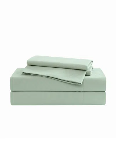 Brooklyn Loom Solid Cotton Percale 4-pc. Sheet Set, Queen In Green
