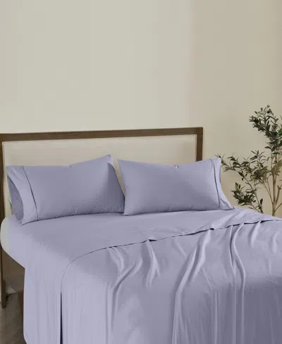 Brooklyn Loom Solid Cotton Percale Sheet Set In Purple