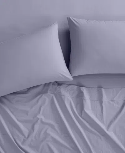 Brooklyn Loom Solid Cotton Percale Sheet Set In Purple